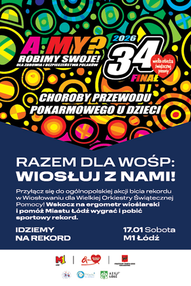 Plakat Razem dla WOŚP - Wiosłowanie na Ergometrze