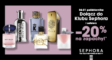 Bestsellery z 20%* rabatem w Sephora w M1 Marki!