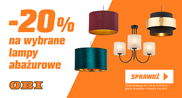 - 20% na wybrane lampy abażurowe