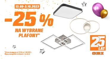 -25% na wybrane plafony