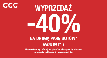 Wyprzedaż -40% NA DRUGĄ PARĘ BUTÓW