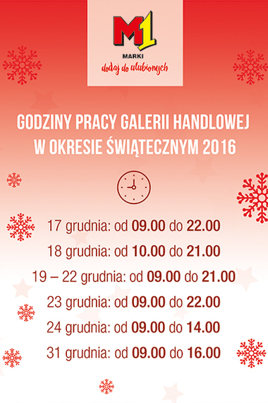 Godziny otwarcia przed swiętami